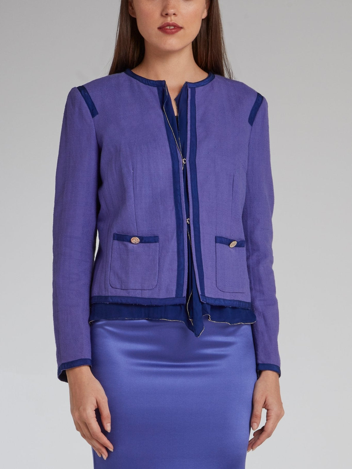 Purple Woven Blazer