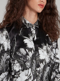 Black Button Up Floral Shirt