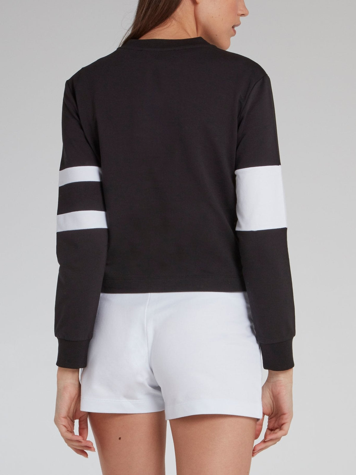 Black Stripe Panel Logo Sweatshirt