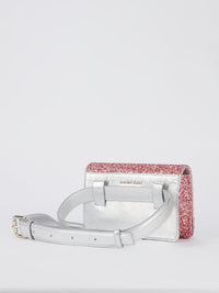 Pink Crystal Monogram Belt Bag