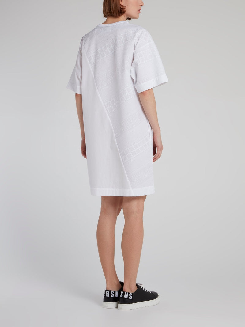 White Logo Panel T-Shirt Dress