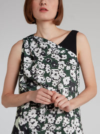 Tropical Paneled Asymmetric Dress