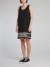 Black Logo Hem Tank Dress