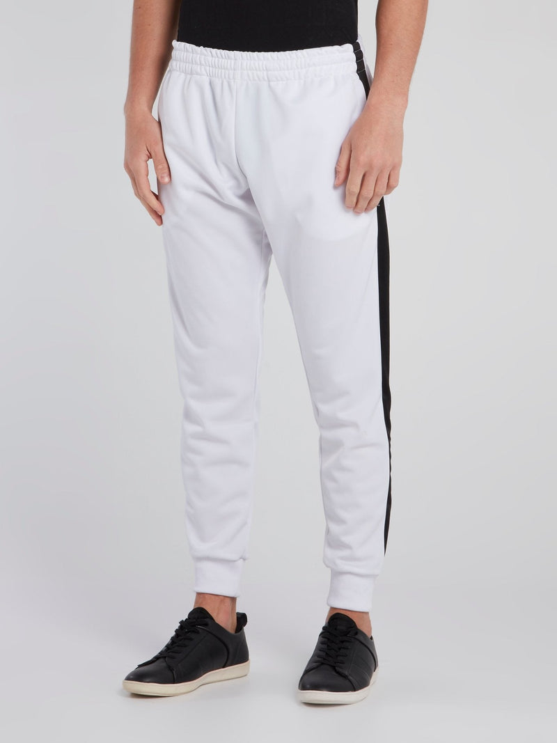 White Smocked Waistband Track Pants