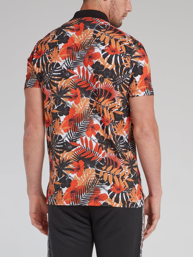 Tropical Print Polo Shirt