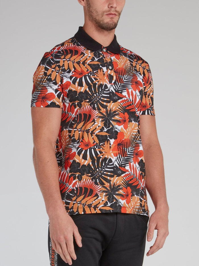 Tropical Print Polo Shirt