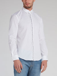 White Logo Tape Button Down Shirt