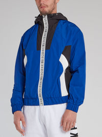 Blue Logo Tape Colour Block Jacket