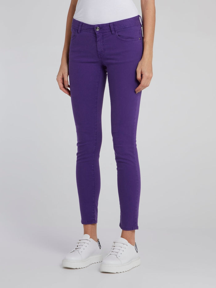 Purple Skinny Capri Pants