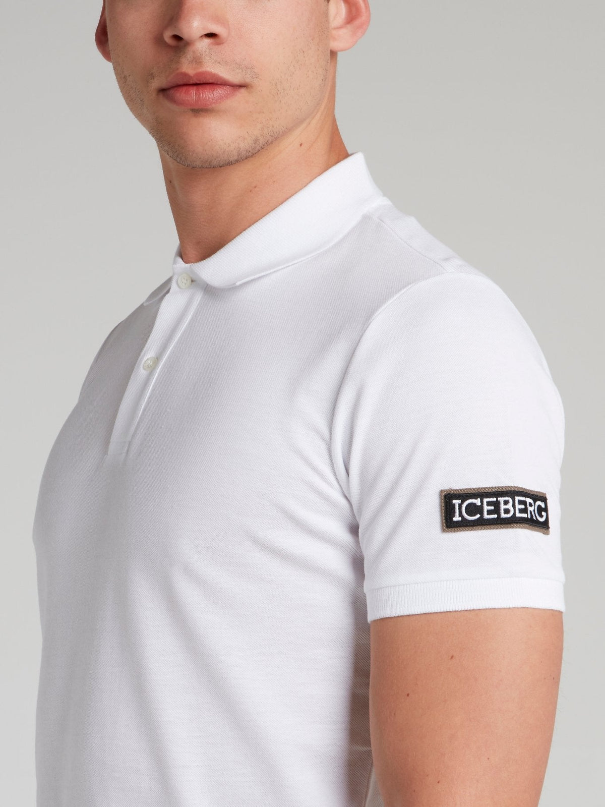 White Appliqu��d Logo Polo Shirt