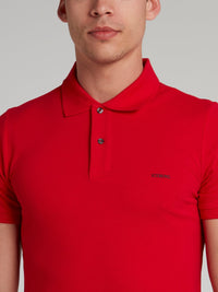 Charlie Brown Red Rear Print Polo Shirt