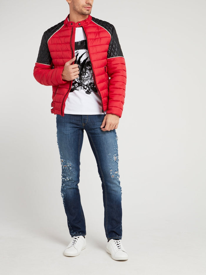 Red Quilted Sports Jacket