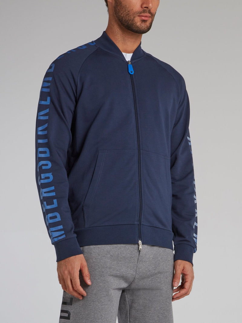 Navy Logo Sleeve Track jacket