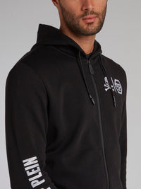 Black Contrast Hoodie Sweat Jacket