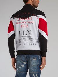 Colour Block Rear Statement Zip Up Sweatshirt