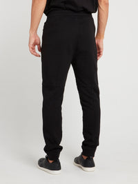 Black Drawstring Active Cotton Pants