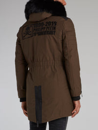 Brown Rear Logo Parka