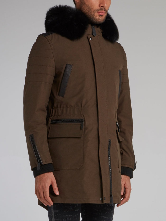 Brown Rear Logo Parka