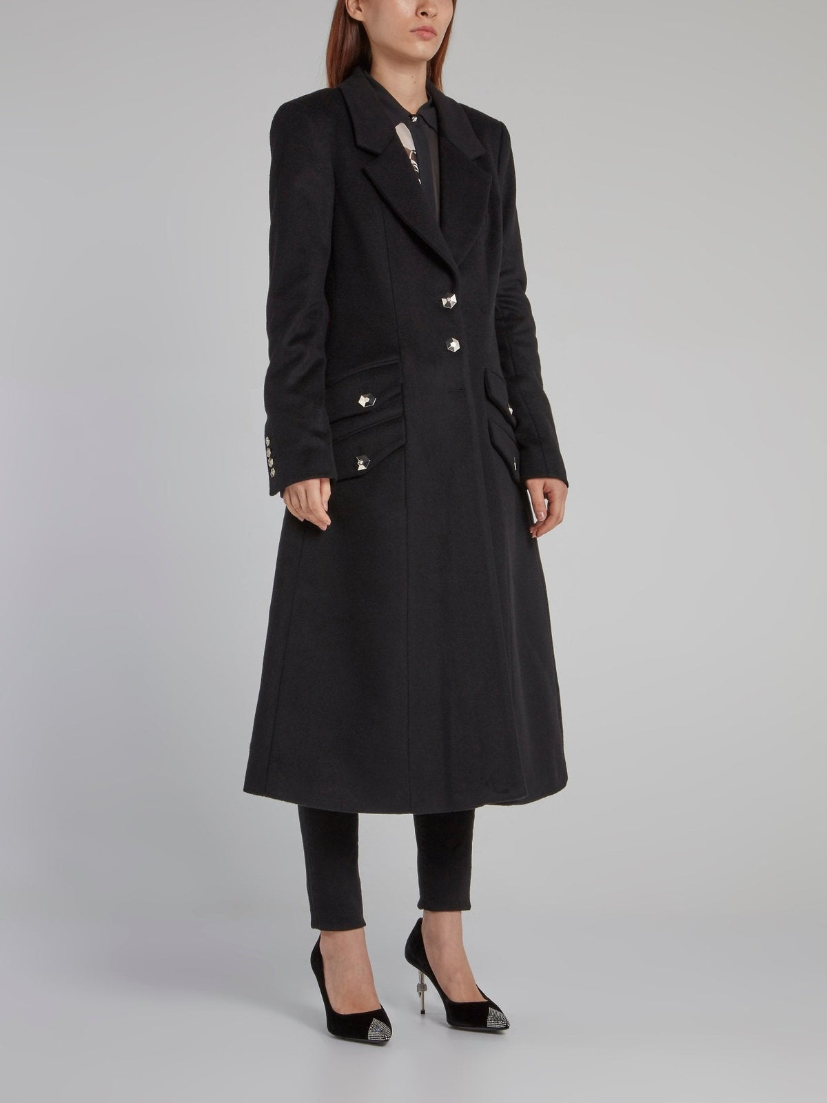 Black Long Reefer Coat