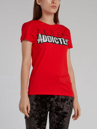 Red Statement Fitted T-Shirt