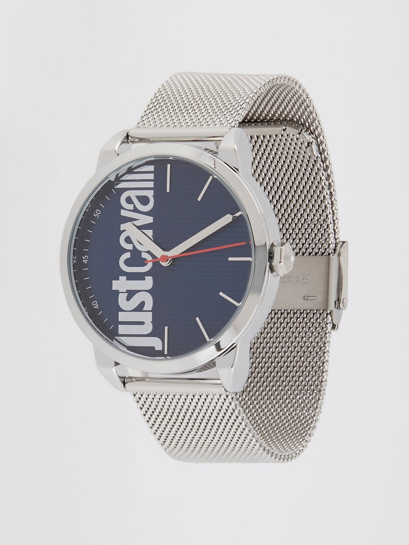 Forte Silver Milanese Strap Logo Watch