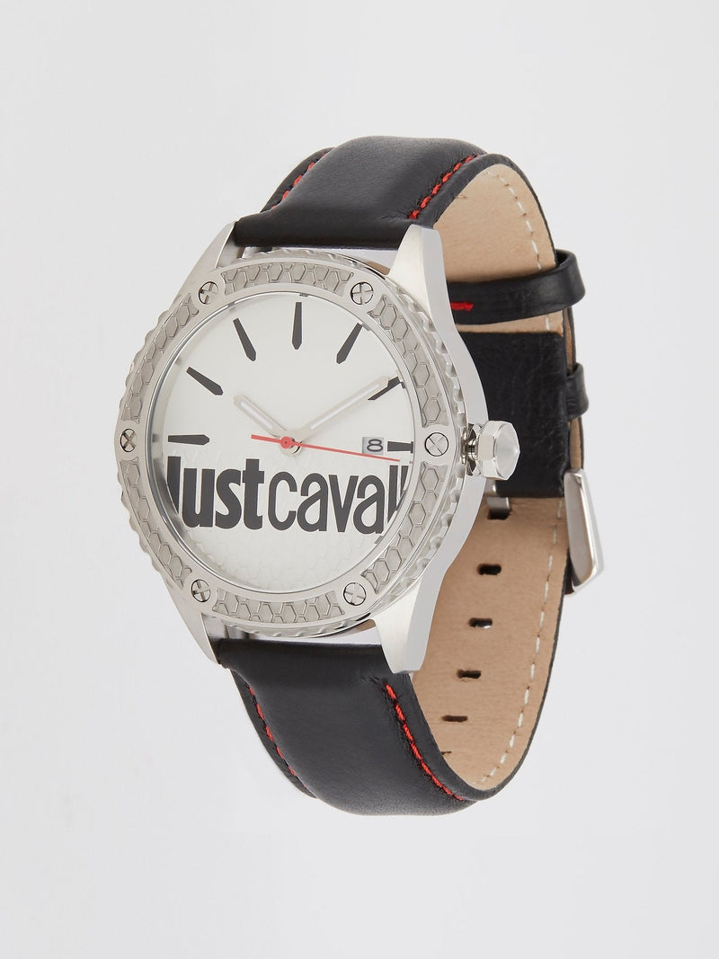 Audace Black Leather Band Watch