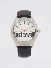 Audace Black Leather Band Watch