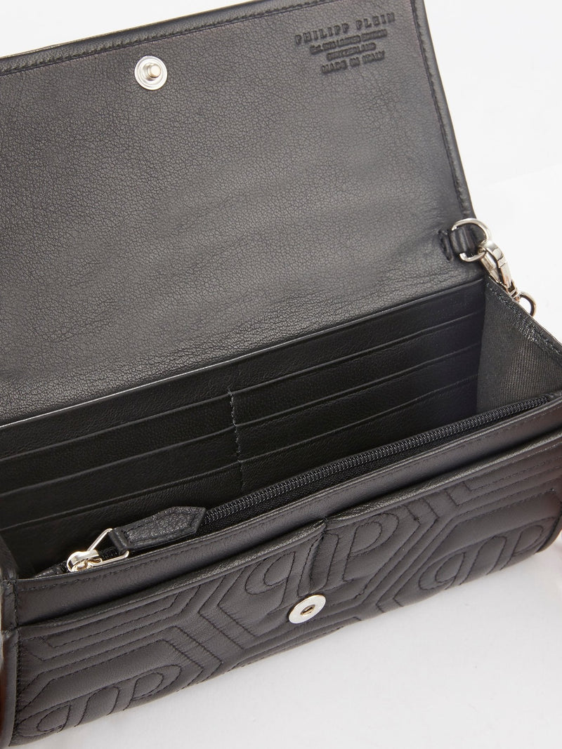 Black Crystal Monogram Clutch Bag