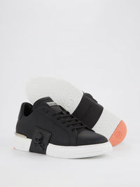 Black Low Top Skull Sneakers