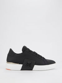 Black Low Top Skull Sneakers