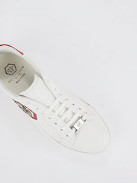 White Low Top Monogram Sneakers