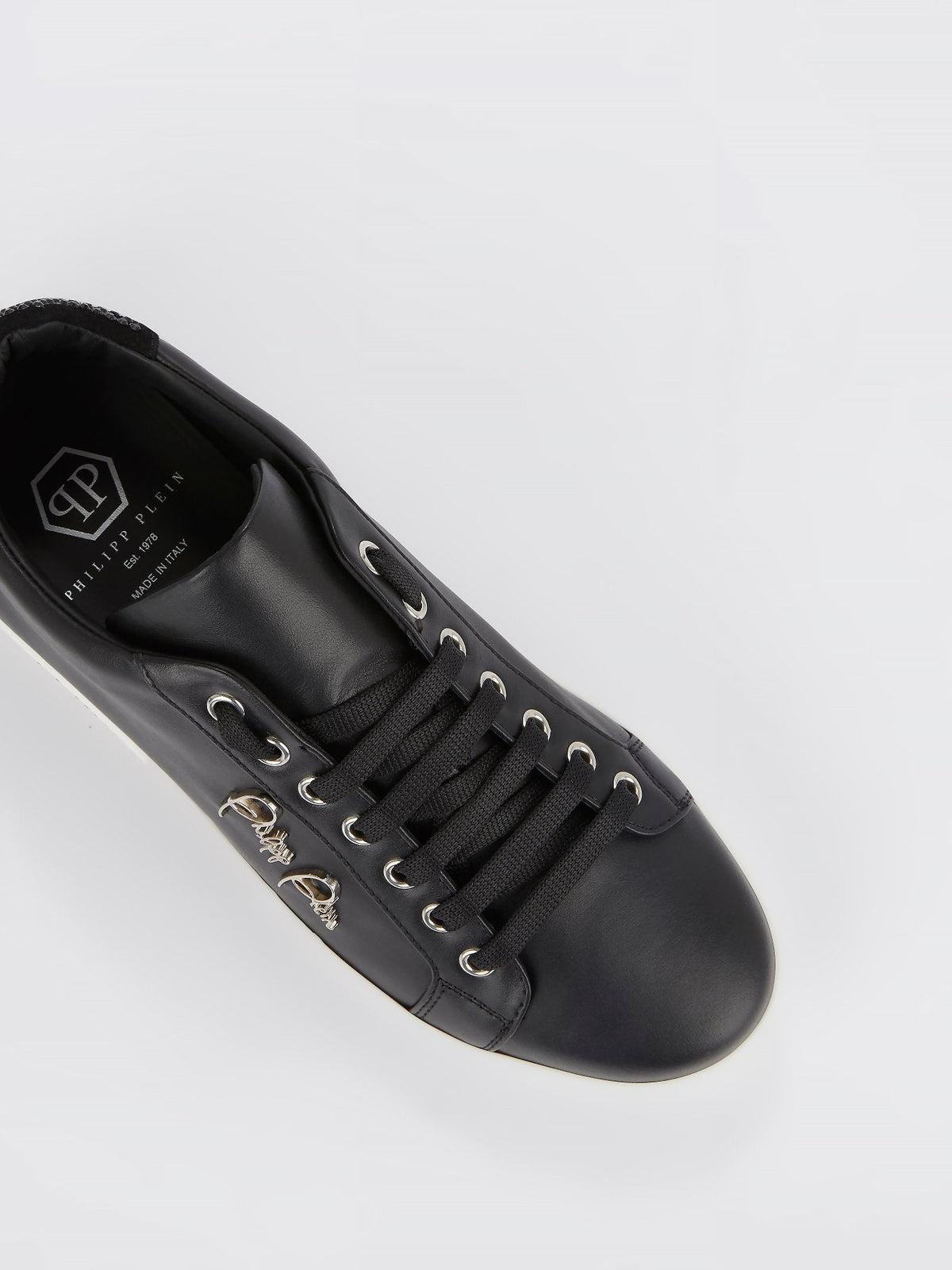 Black Studded Signature Sneakers