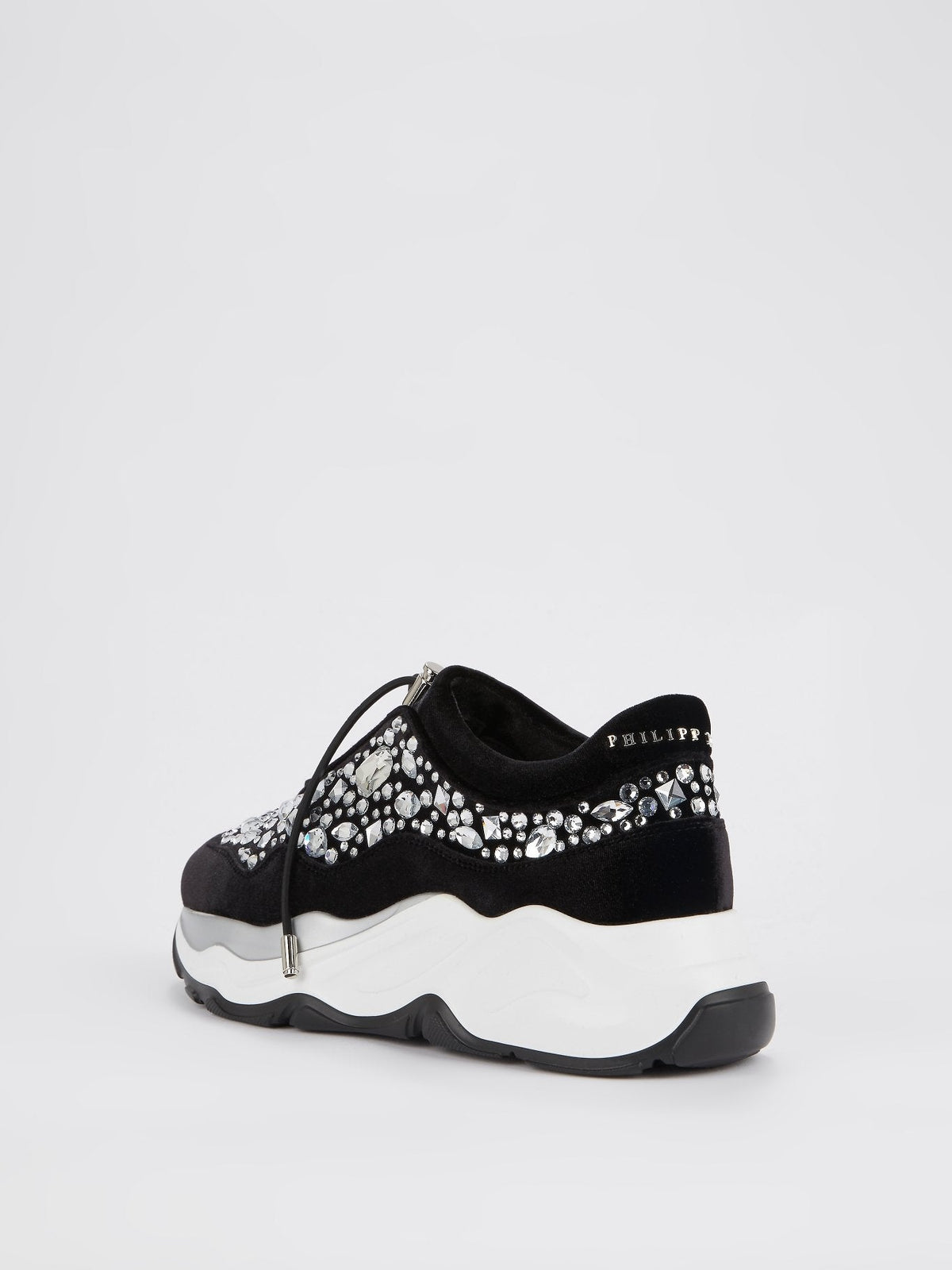 Black Runner Crystal Sneakers