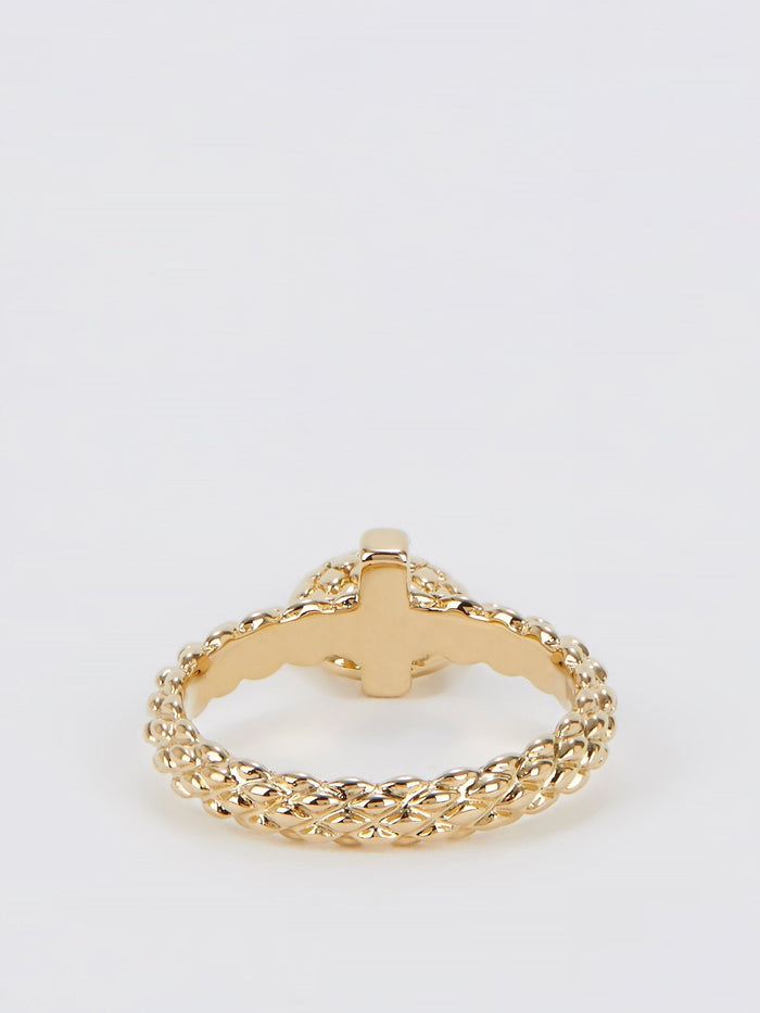 Gold Heart Embellished Ring - Size 6