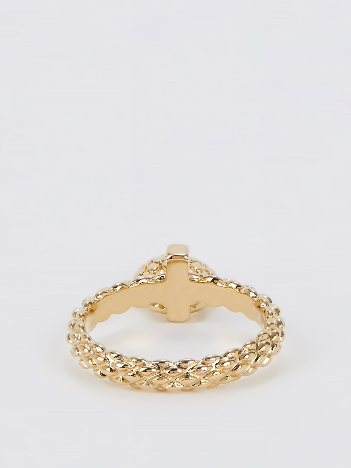 Gold Heart Embellished Ring - Size 8