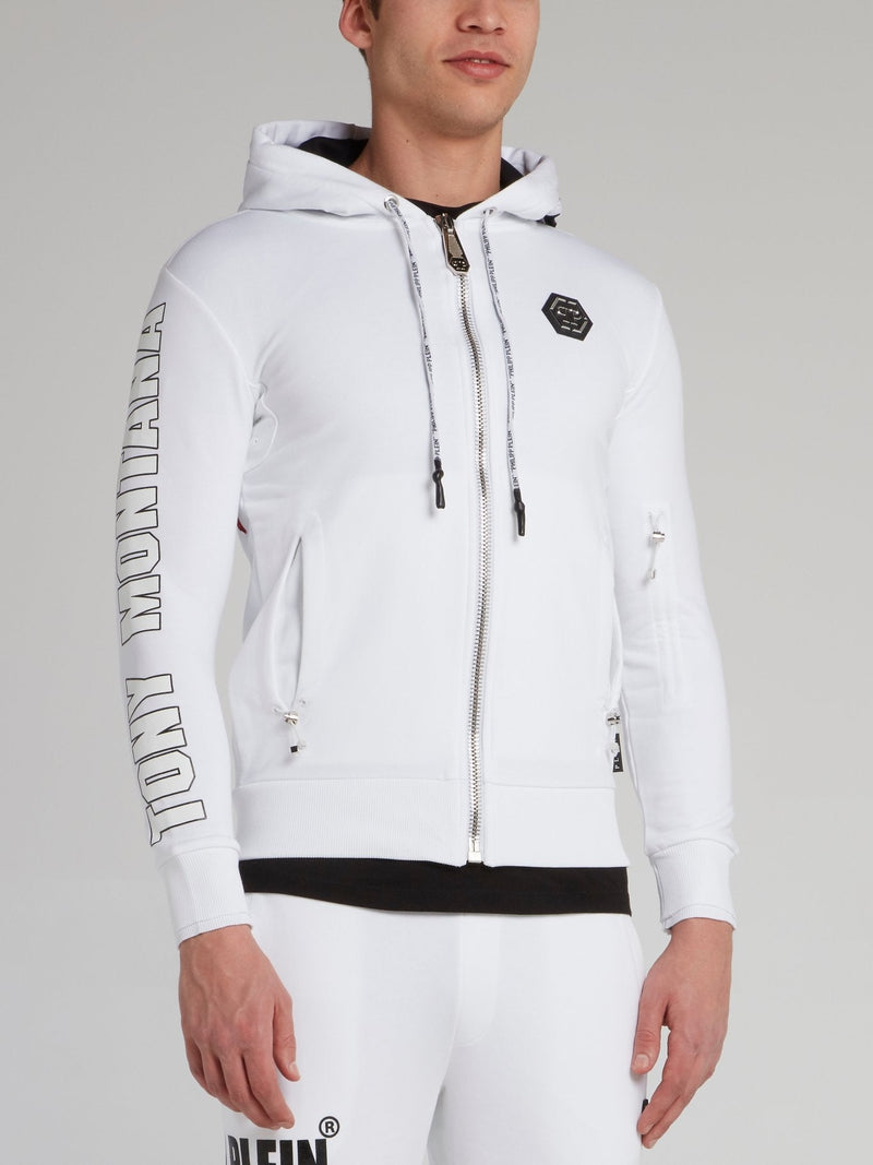 Scarface White Studded Sweat Jacket