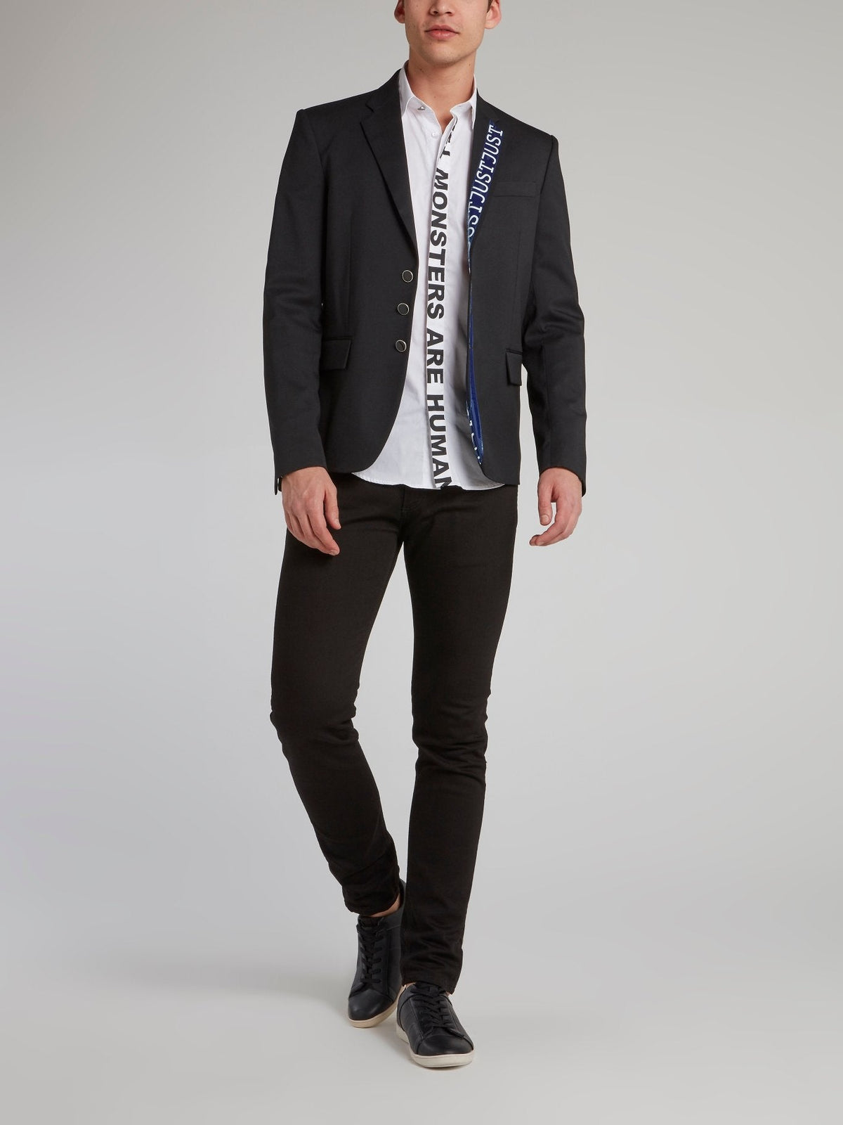 Black Logo Trim Blazer