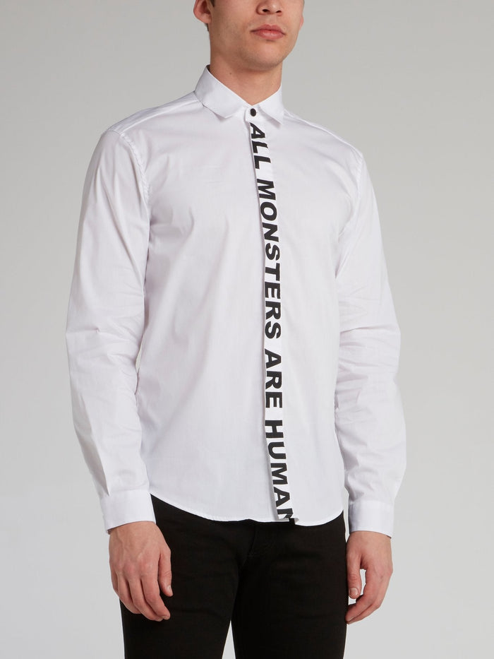 White Statement Tape Shirt