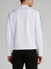 White Logo Tape Crewneck Sweatshirt