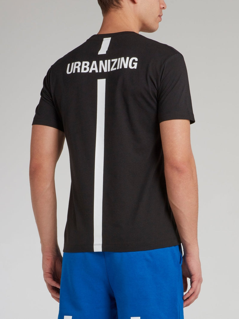 Black Rear Urbanizing Print T-Shirt