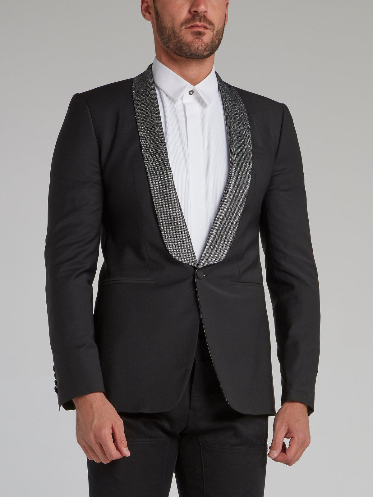 Black Contrast Single Breasted Blazer