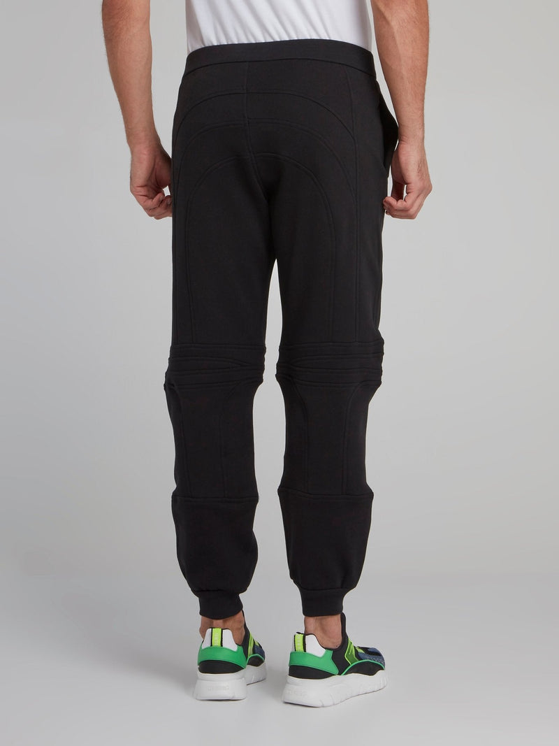 Black Geometric Active Trousers