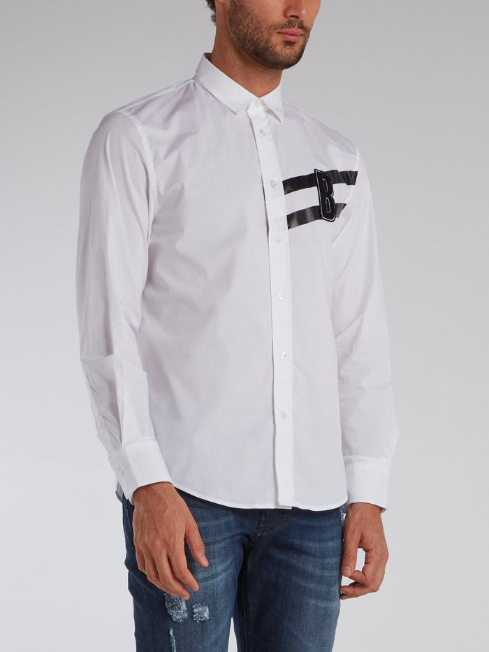 White Monogram Appliqu��d Shirt