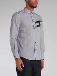 Grey Monogram Appliqu��d Shirt