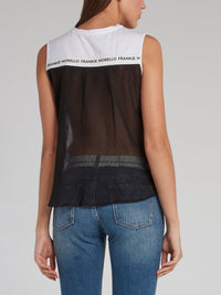 Audrey Net Mesh Panel Cut Off Top