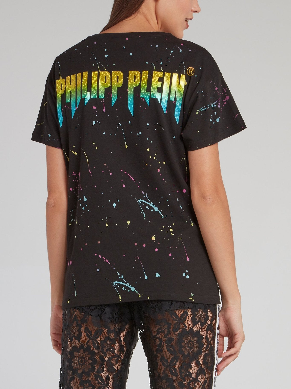 Black Paint Splatter Skull T-Shirt