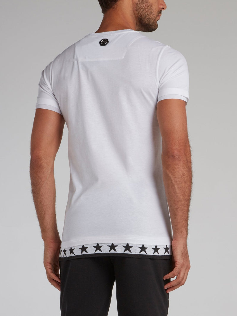 White Rubber Print Statement T-Shirt