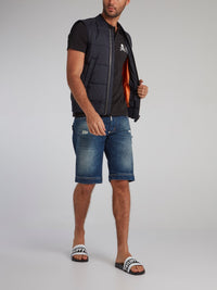 Distressed Denim Bermuda Shorts