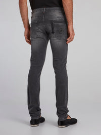 Grey Wash Tattered Jeans