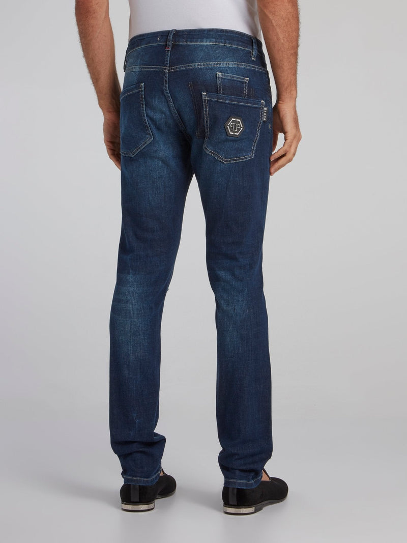 Dark Wash Tattered Jeans